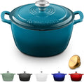 Signature Enameled Cast Iron Dutch Oven 5.5Q - Ocean Blue