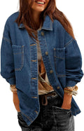 Oversized Boyfriend Jean Jacket for Women - Trendy Denim Style