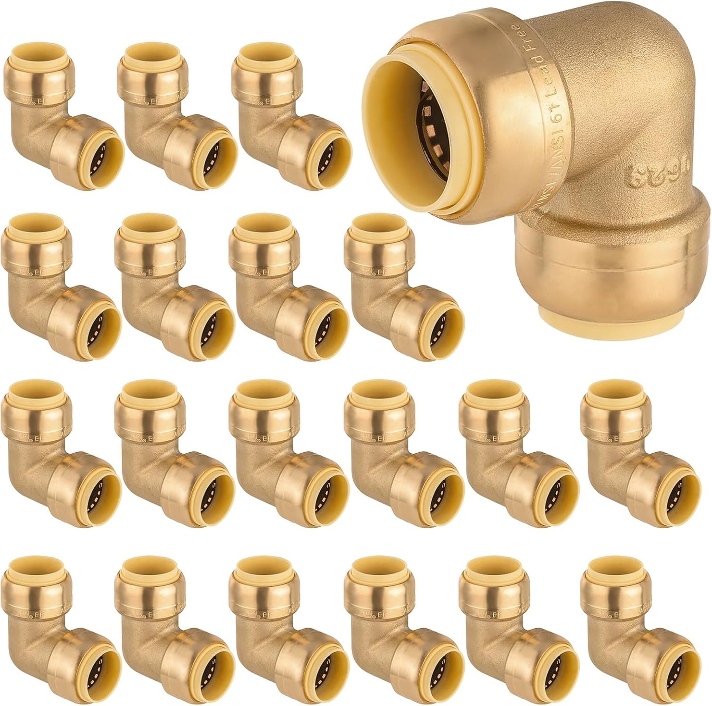 20-Pack Pushfit 90 Degree Elbow Fittings for Plumbing Needs
