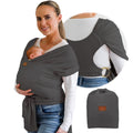 Stylish Dark Gray & Gold Baby Carrier Wrap - Ergonomic Comfort