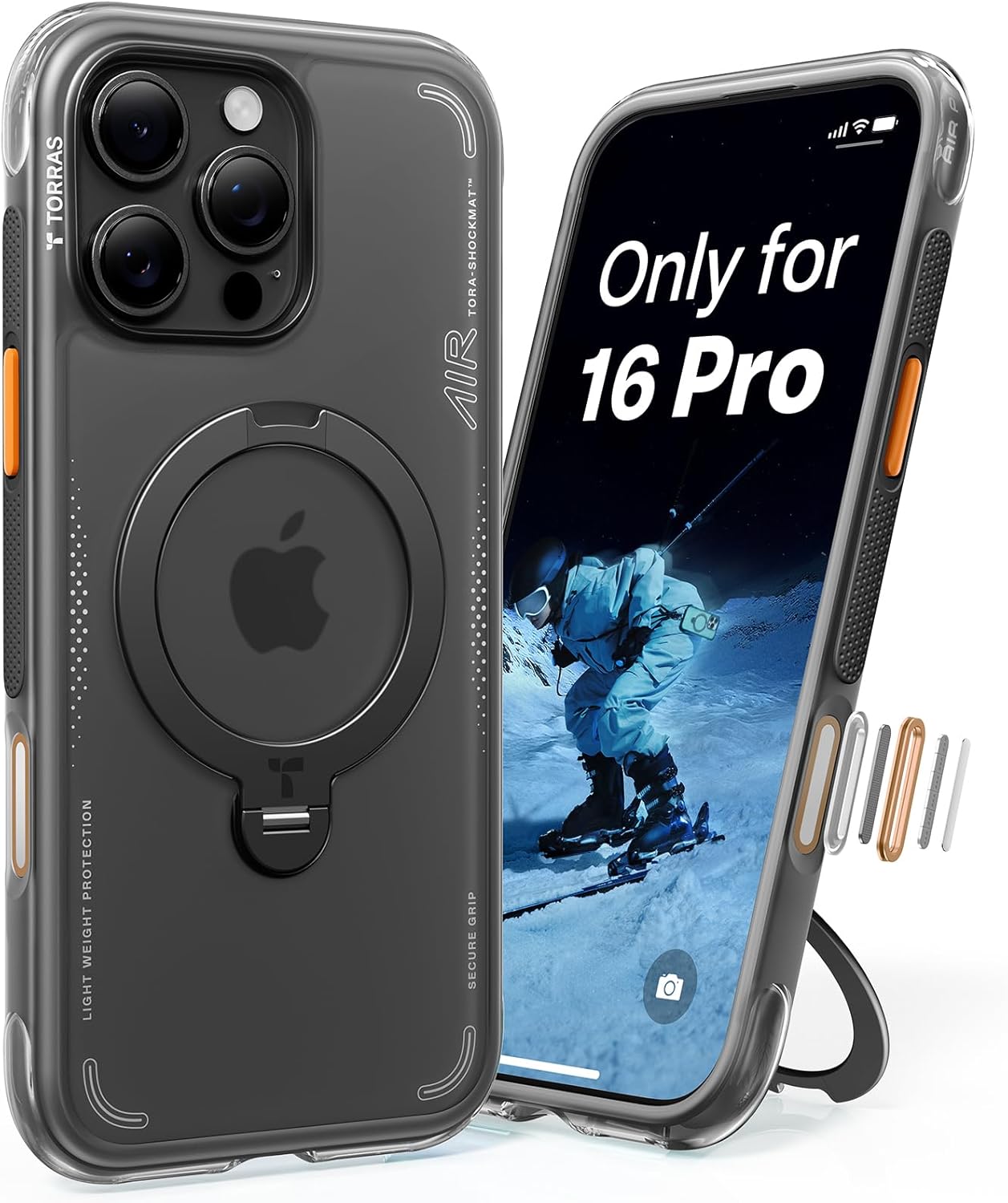 TORRAS Ostand Q3 Air Case for iPhone 16 Pro - Stylish & Shockproof