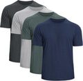 Men's Cotton Crew Neck T-Shirts 4-Pack - Soft Short Sleeve Basics