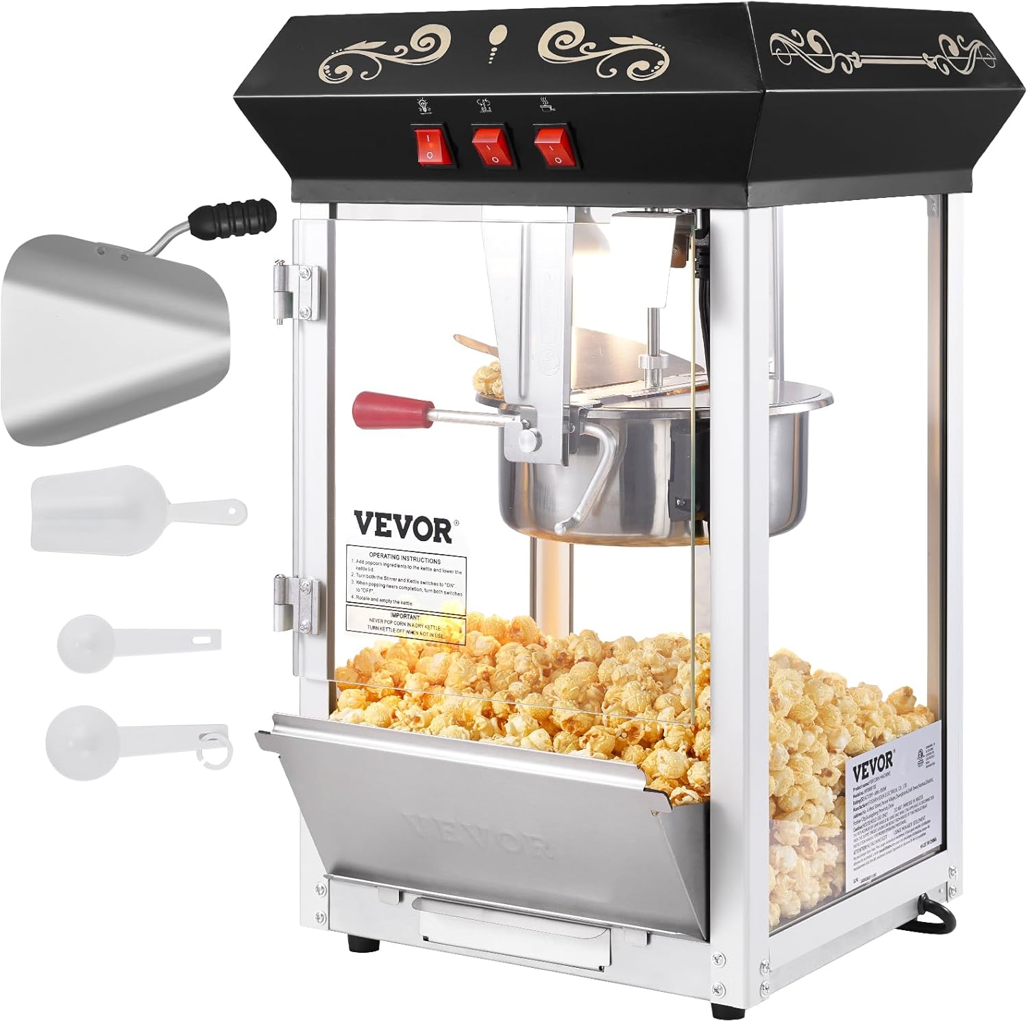VEVOR Popcorn Maker 850W Countertop Machine for Movie Nights