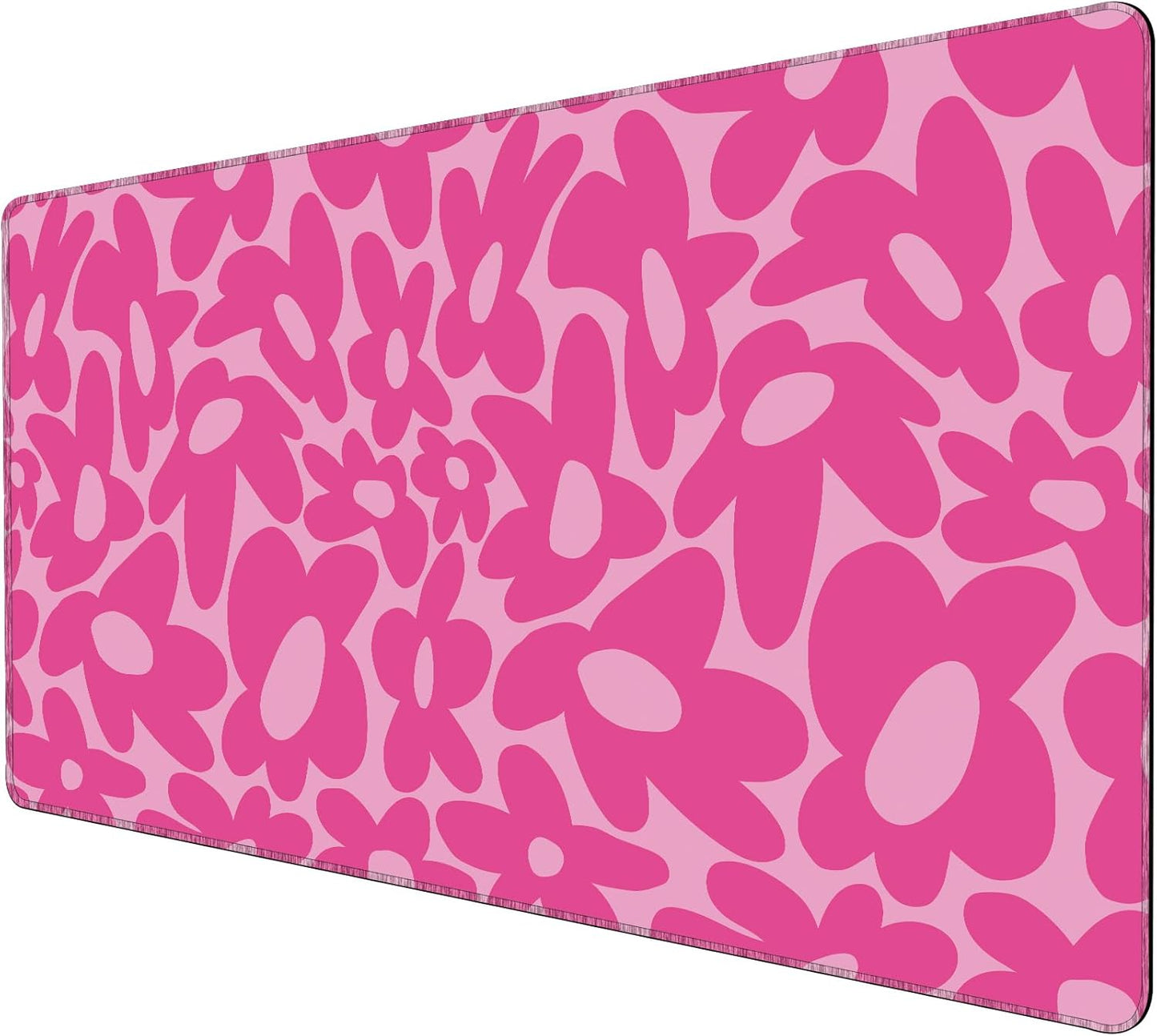 XL Hot Pink Daisy Desk Mat - Non-Slip & Waterproof