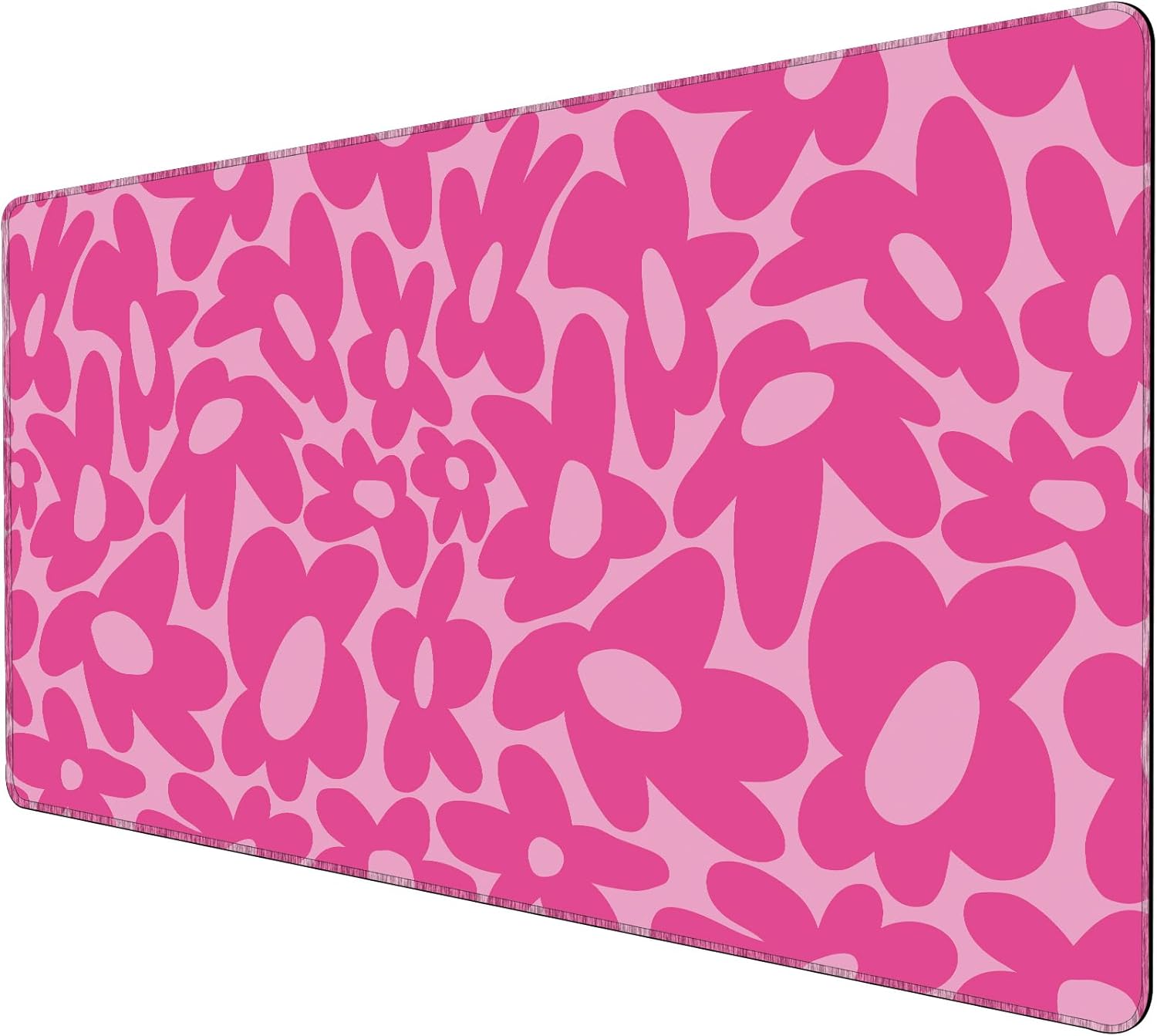 XL Hot Pink Daisy Desk Mat - Non-Slip & Waterproof
