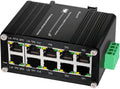 Industrial Hardened 10 Port Gigabit Ethernet PoE+ Switch - Din Rail