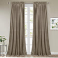 StangH Camel Beige Velvet Bedroom Curtains 96in - Room Darkening