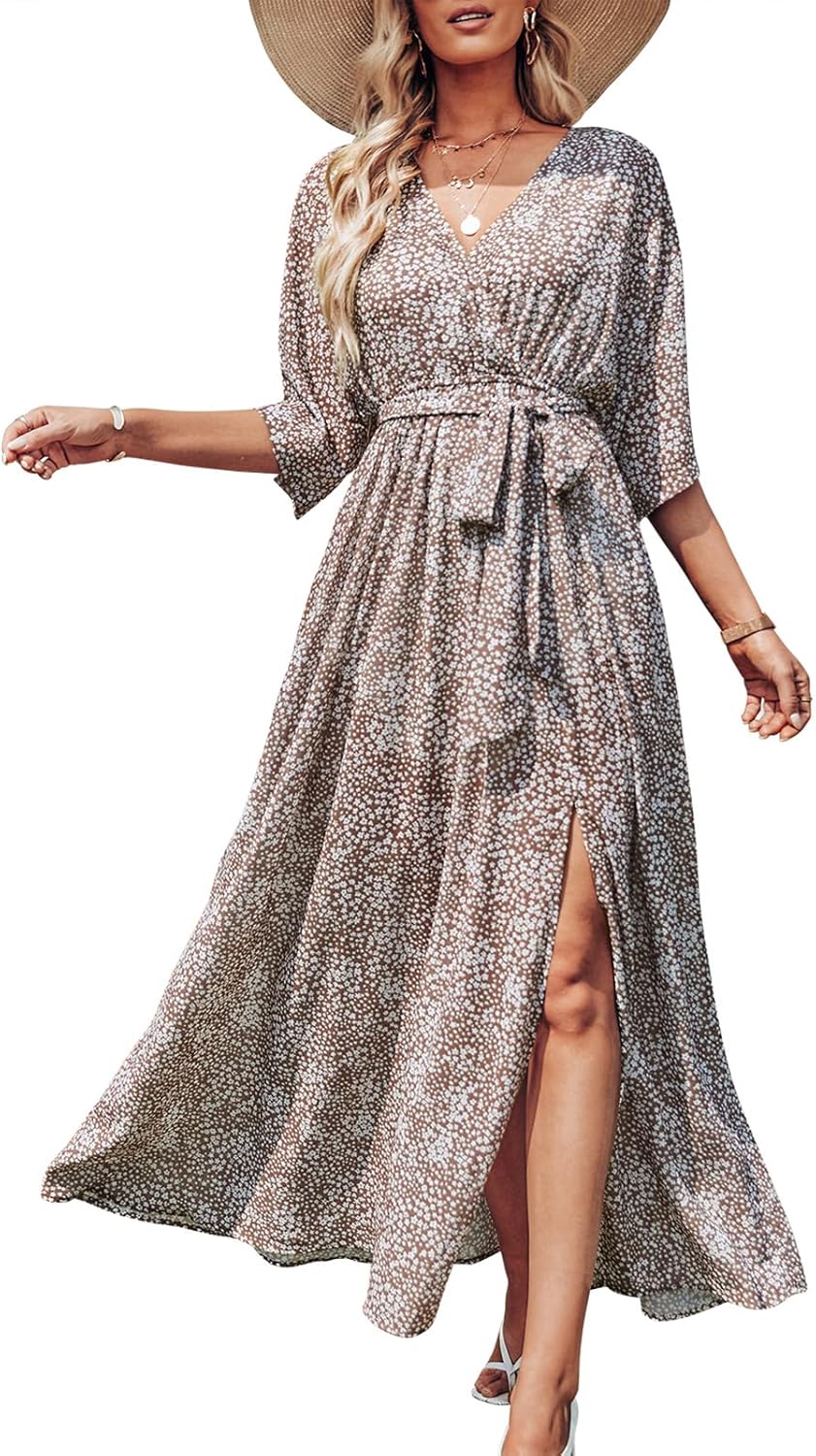 Womens Summer Loose Boho Flowy Maxi Dress for Beach Weddings