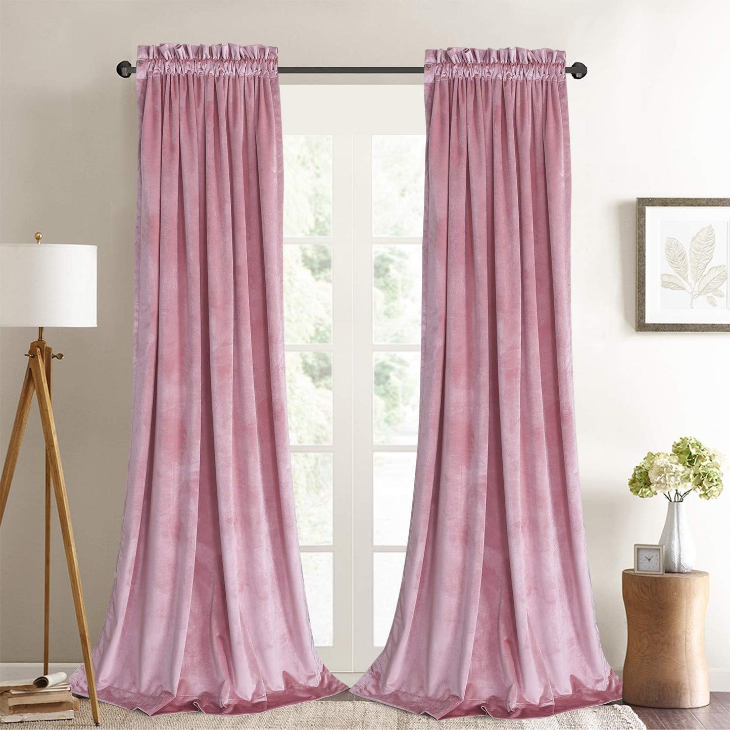 Roslynwood Velvet Curtain Panels for Luxury Bedroom Drapes