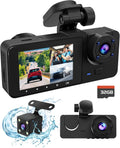 3 Channel Dash Cam Front Rear 8K Full UHD - Triple Car Camera