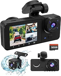 4K Full HD Dash Cam Front and Rear with Night Vision Features