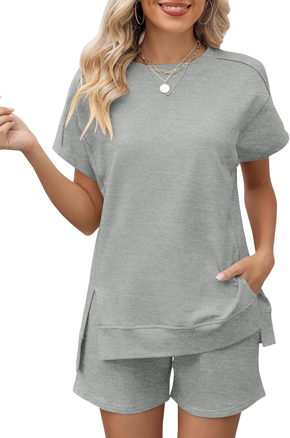 LOMON Womens Fashion 2 Piece Outfits for Summer Comfort