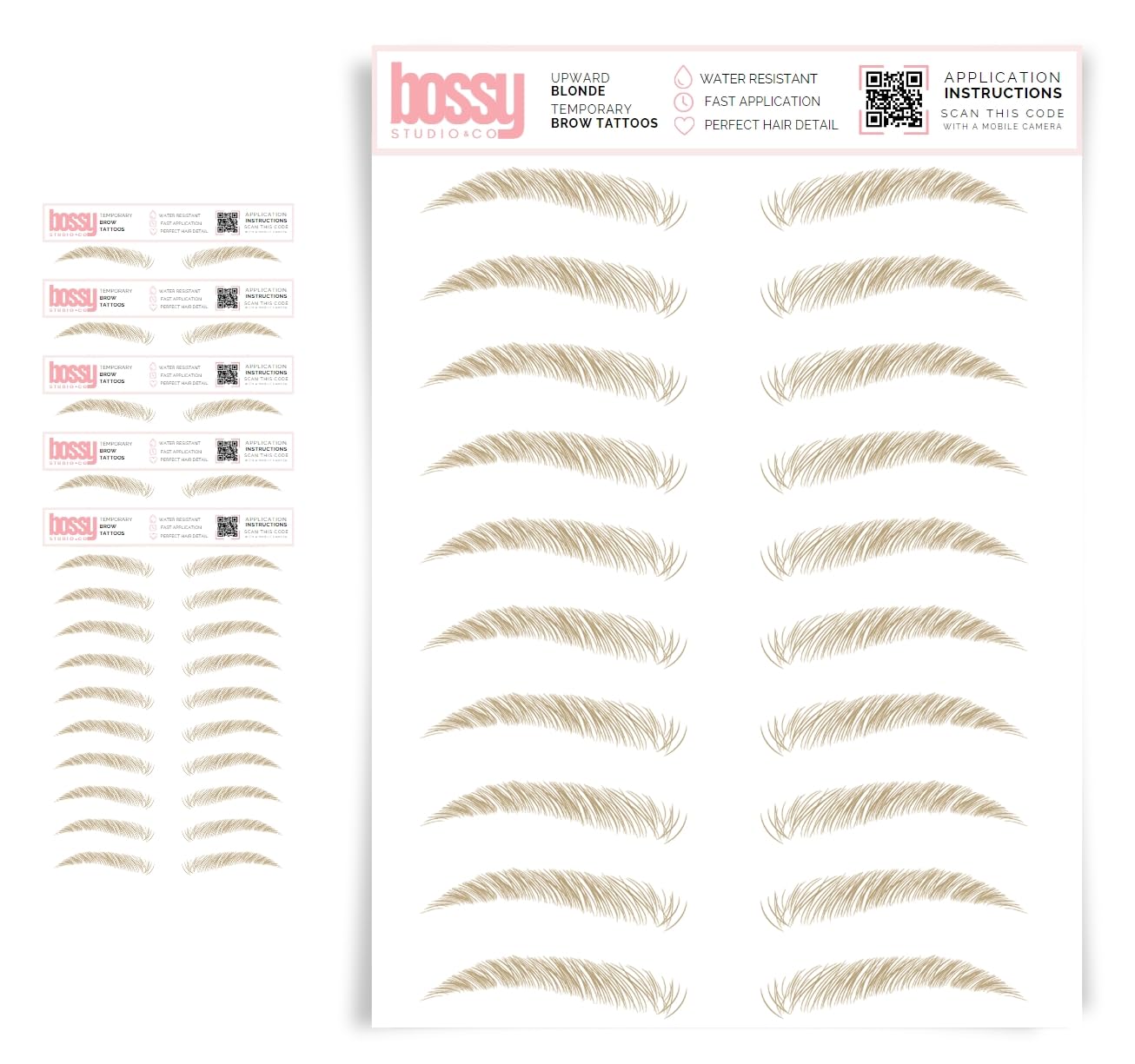 5 Pack Waterproof Eyebrow Tattoos for Natural Hair-Like Brows