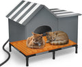 Heated Cat House for Outside - Insulated Waterproof Shelter