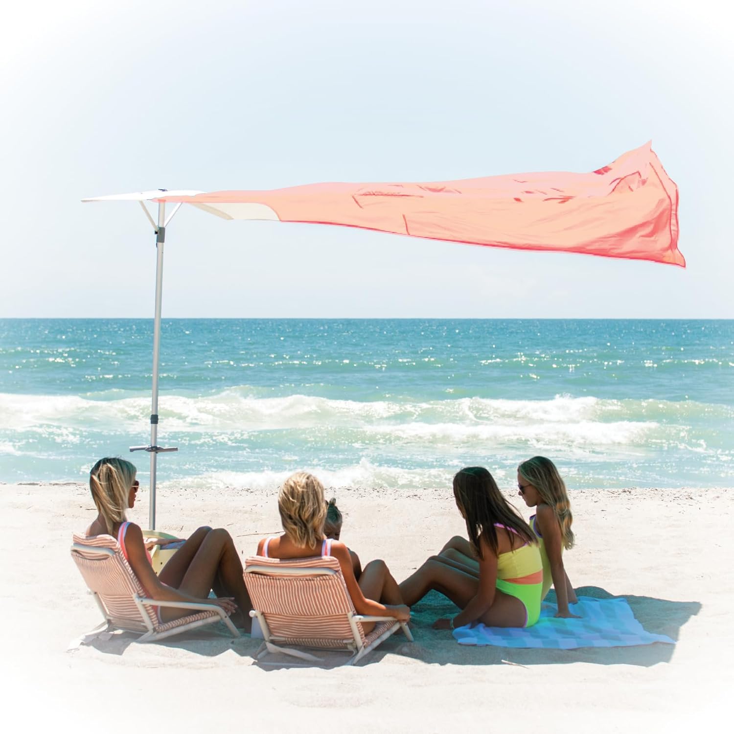 Solbello Shade Wind-Driven Beach Umbrella with UPF 50+ Protection