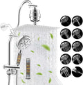 Hibbent Dual Filter All Metal 12in Rainfall Showerhead Combo - High