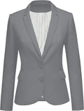 Womens Notched Lapel Pockets Button Work Blazer Jacket - Tailored Fit