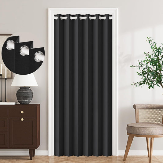 100% Blackout Accordion Style Door Curtain for Privacy Needs