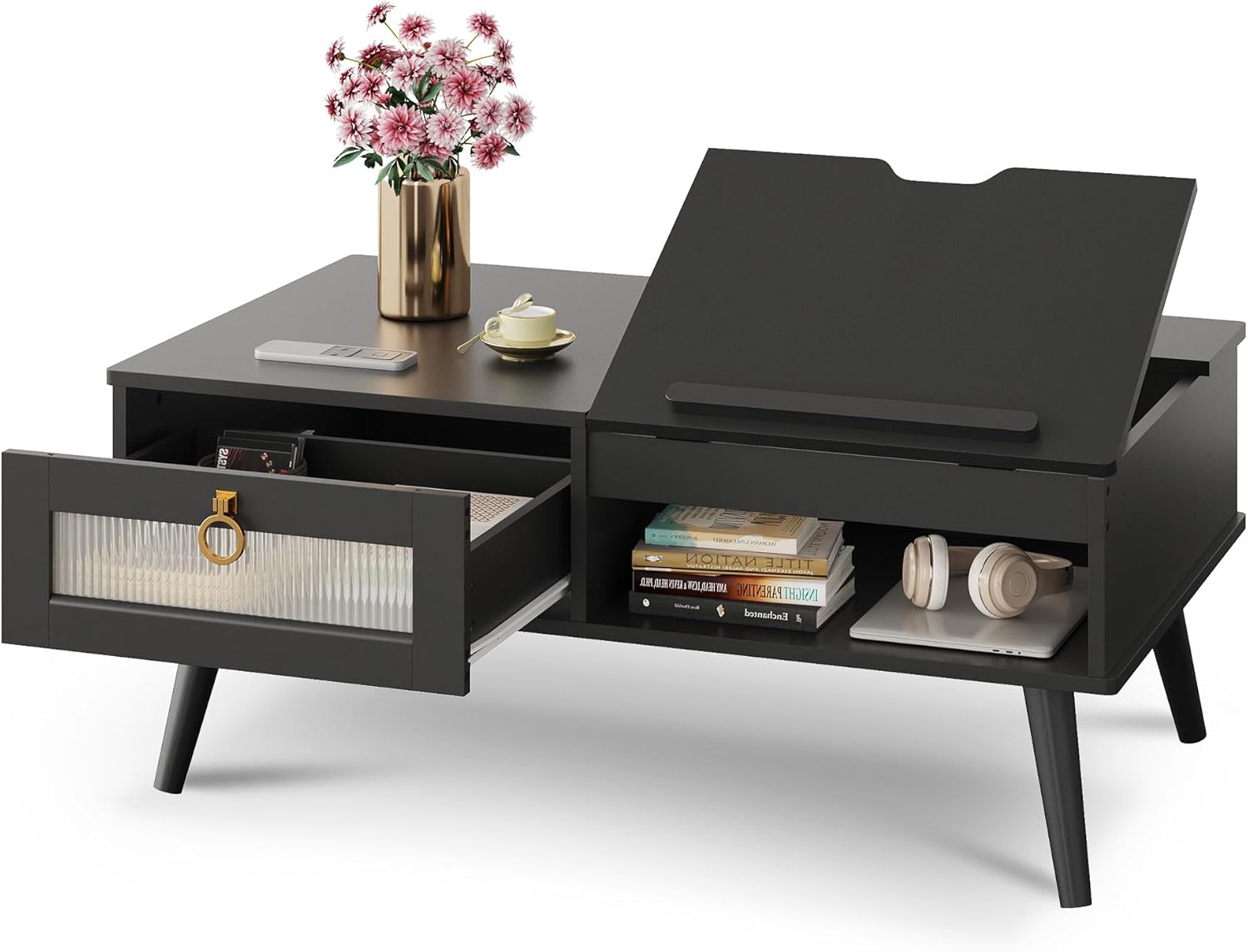 WLIVE Coffee Table with Lift Top and Adjustable Height Features