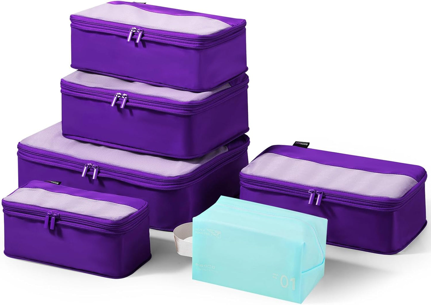 Compression Packing Cubes for Travel Essentials - Organize Luggage