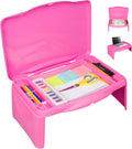 Pink Folding Lap Desk - Foldable Laptop Tray for Bed or Couch