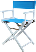 Casual Home White Frame Turquoise Canvas Directors Chair 18in Seat