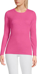 Lands' End Women's Cotton Rib Knit T-Shirt - Flattering Everyday Shoes
