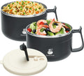 Microwave Ramen Bowl with Handles and Lid - Fast Heating, Large