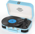 Vinyl Record Player 3 Speed Bluetooth Turntable - Portable Suitcase