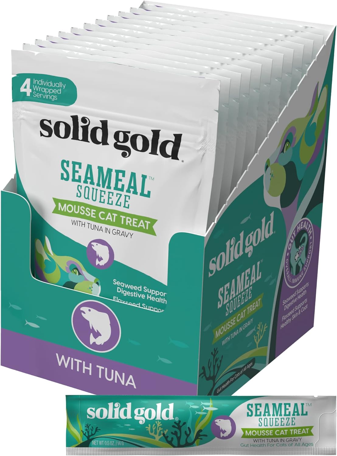 SeaMeal Squeeze Tuna Lickable Cat Treats for Skin & Coat
