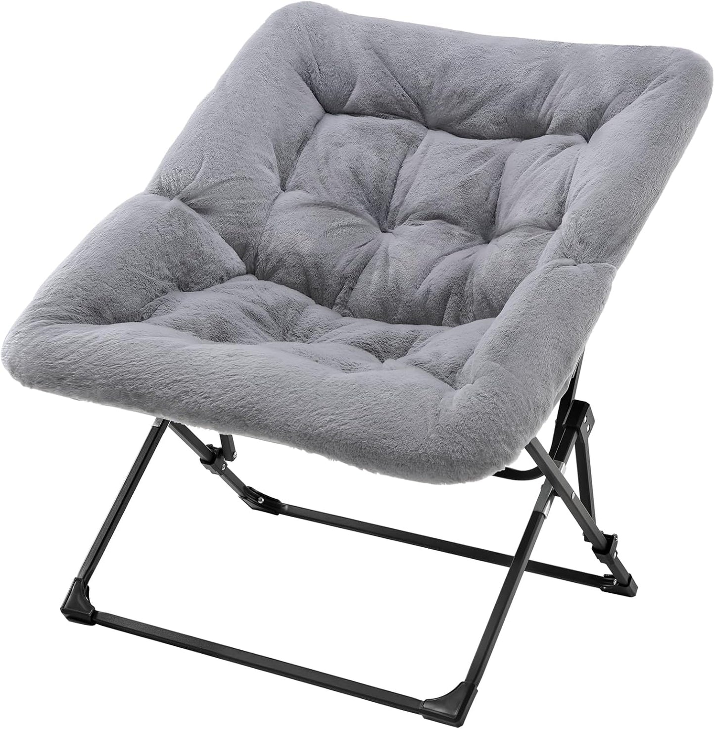 Oakham Comfy Chair for Adults - Soft Faux Fur Folding Lounge