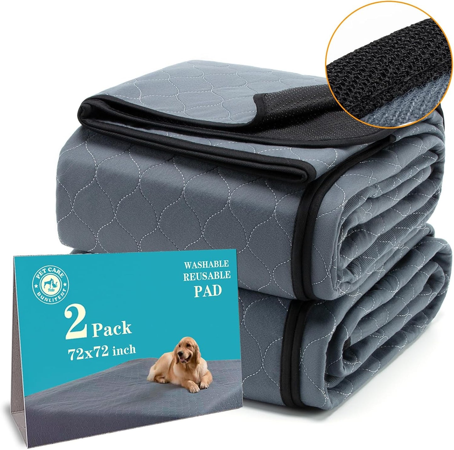 Washable Pee Pads for Dogs 72x72, Extra Large Reusable Pads