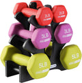 HolaHatha Neoprene Dumbbell Weights Set for Home Gym Fitness