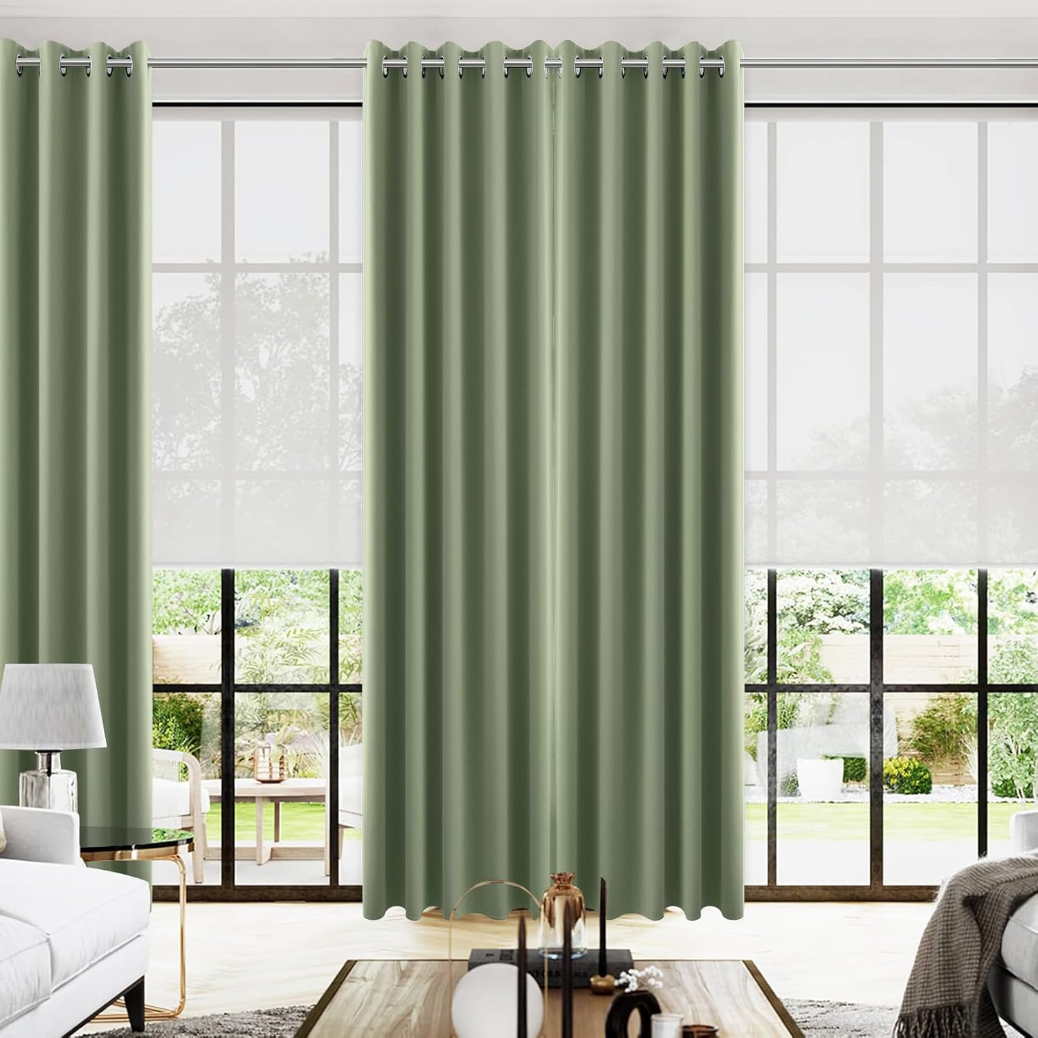 KOUFALL 96 Inch Long Curtains Set for Bedroom Blackout Thermal