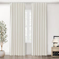 SHINELAND 96 in Cream Curtains 2 Panel Set - 100% Blackout Sleep