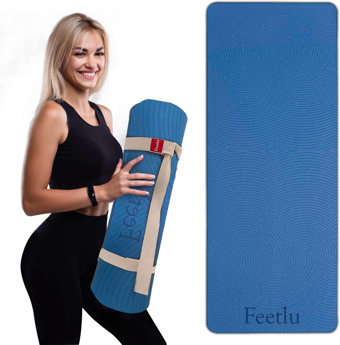 Eco-Friendly Non-Skid Yoga Mat Set by Feetlu