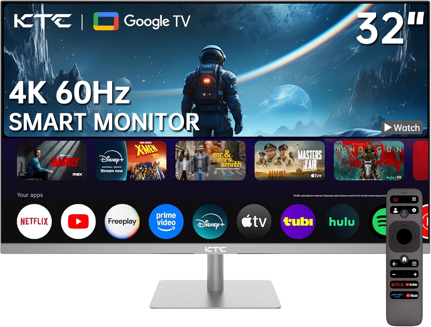 KTC 32 Inch 4K Smart Monitor with Google TV and Dolby Audio