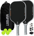 Pickleball Paddles Set of 2 with Raw Carbon and Fiberglass
