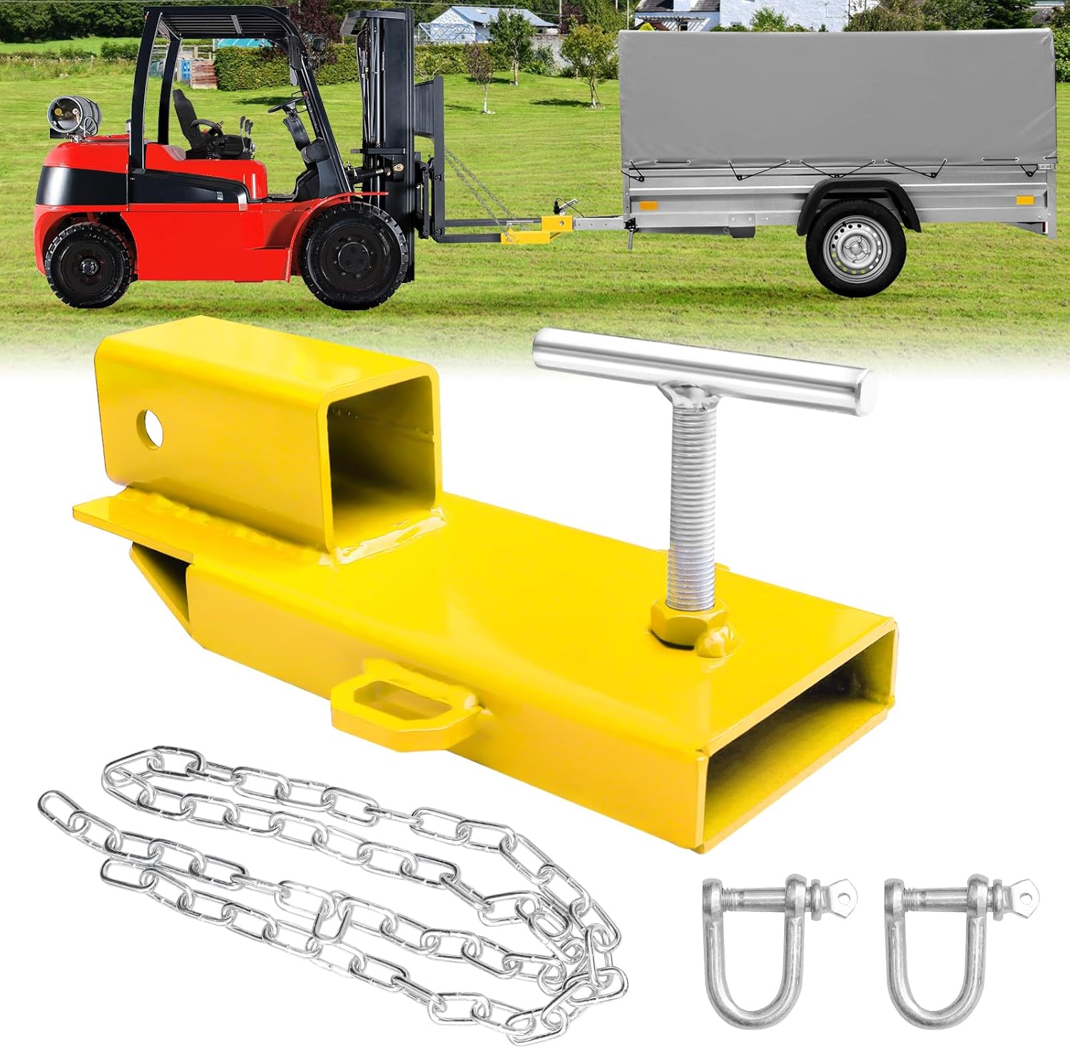 Fork Trailer Hitch Attachment for Forklift by BESTZHEYU
