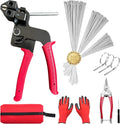 Stainless Steel Cable Ties Gun Set with 300 Metal Zip Ties