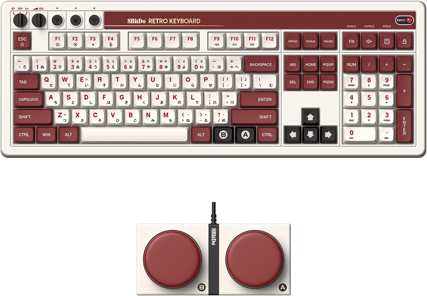 8BitDo Retro 108 Mechanical Keyboard - Hot Swappable Gaming