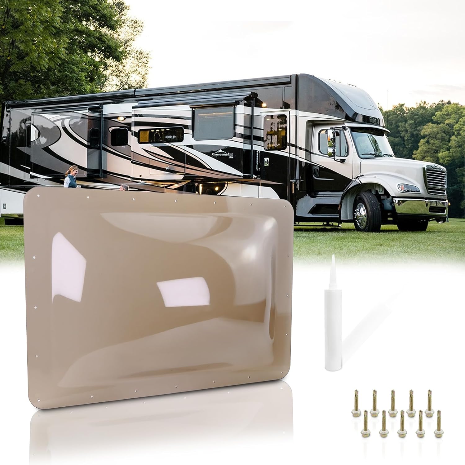 RV Skylight Outer Dome for 14in x 22in Openings - Smoke Gray