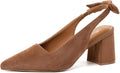 Mostrin Block Slingback Heels for Women - Chic Brown Pumps