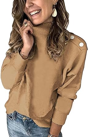 KIRUNDO Women's 2023 Fall Winter Long Sleeve Knit Sweater