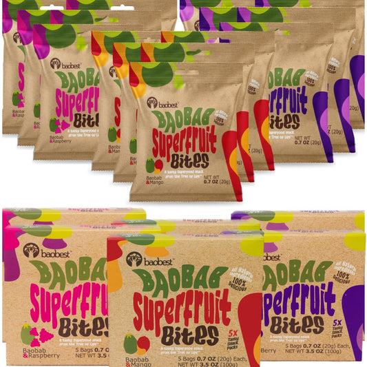 Baobest Superfruit Bites - Delicious Vegan Snack Variety Pack