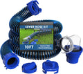 DUMPMAN RV Sewer Hose 10 Ft - Clear View Adapter Hoses