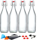 Swing Top Glass Bottles 1L 4-Pack - Airtight Brewing & Storage