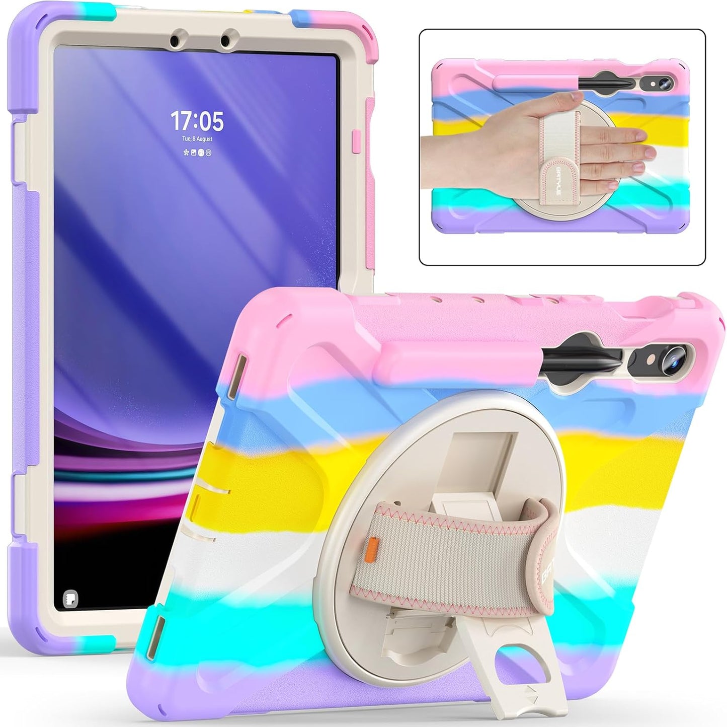 BATYUE Case for Samsung Galaxy Tab S9 FE with Rotating Stand