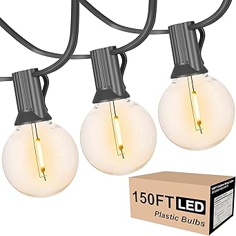 Outdoor String Lights LED 150FT Globe for Perfect Ambiance