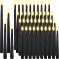 48 Pcs Flameless LED Taper Candles Black - Large Set for Events